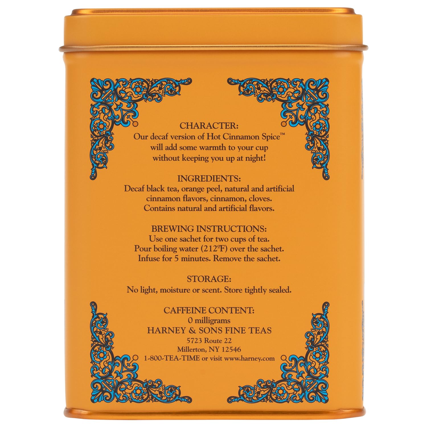 Harney and Sons Decaf Hot Cinnamon , Decaf Flavored Black 20 Sachets per Tin 1.4oz - Image 6