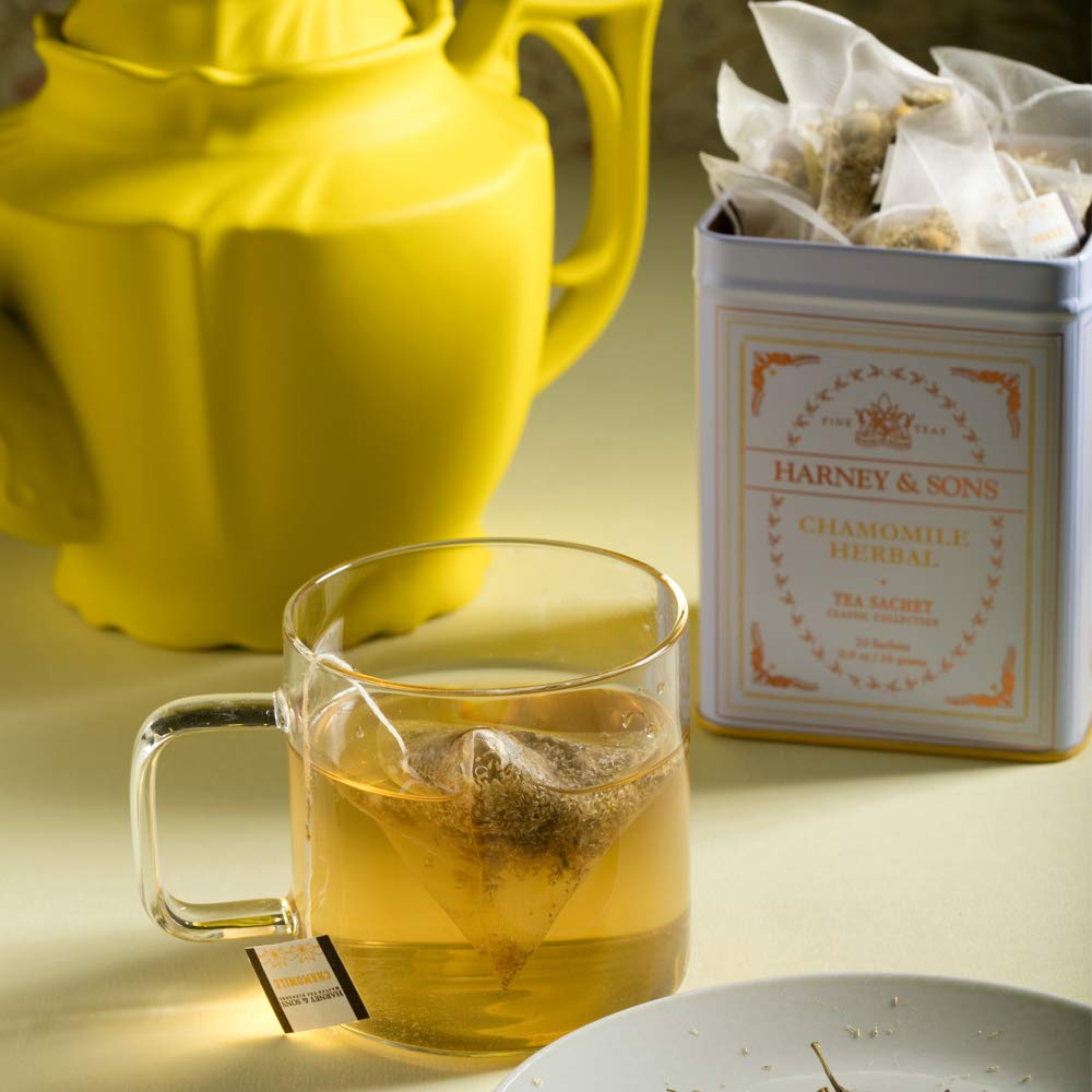 Harney & Sons Chamomile Herbal Tea, Classic Tin, 20 Sachets, white - Image 4