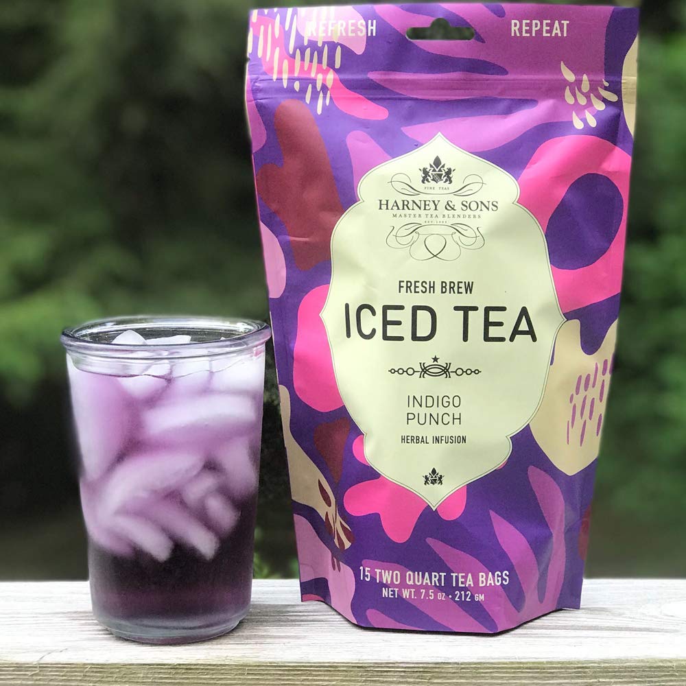 Harney & Sons Indigo Punch Herbal Iced Tea Pouches, Butterfly Pea Flower Tea, 15 Count (Pack of 1) - Image 4