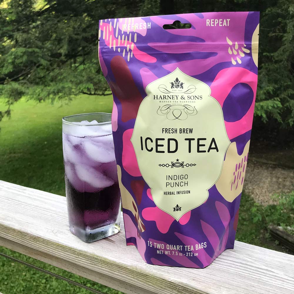 Harney & Sons Indigo Punch Herbal Iced Tea Pouches, Butterfly Pea Flower Tea, 15 Count (Pack of 1) - Image 5
