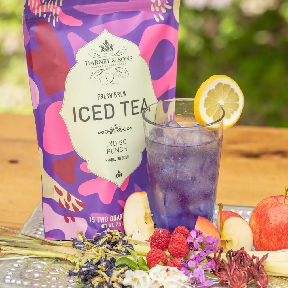 Harney & Sons Indigo Punch Herbal Iced Tea Pouches, Butterfly Pea Flower Tea, 15 Count (Pack of 1) - Image 6
