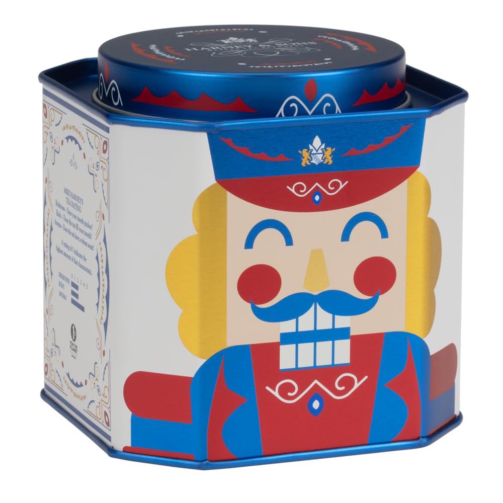 Harney & Sons Nutcracker Blend | Black tea with chocolate, almond, hazelnut flavors, apricot pieces and marigold petals, 30 ct sachet tin - Image 4