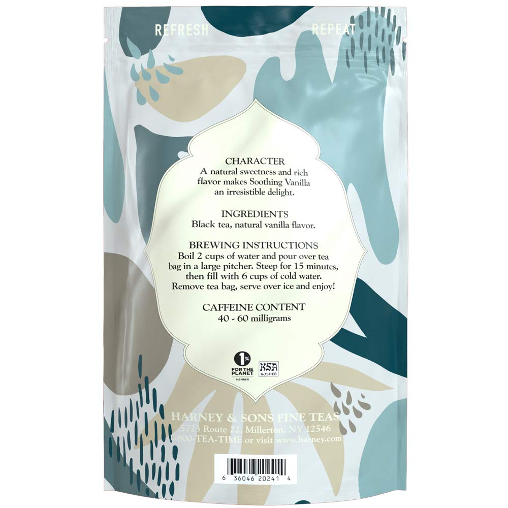 Harney & Sons Organic Vanilla Iced Tea Bags, 15ct,Brews up to 30 quarts of Iced Tea, Refreshing Summer Iced Tea - Image 3