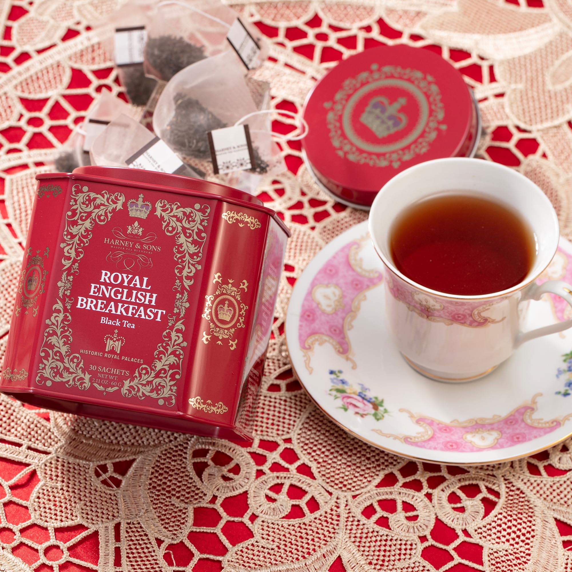 Harney & Sons Royal English Breakfast Tea – 30 Sachet Tin | Kenilworth Ceylon & Kenyan Milima Black Tea Blend, Kosher Certified & Gift-Ready (Tin Design May Vary) - Image 5